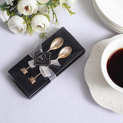 2 Wedding Metal Couple Coffee Spoon in Gift Favor Boxes