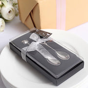 2 Wedding Metal Couple Coffee Spoon in Gift Favor Boxes