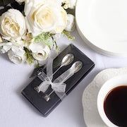 2 Wedding Metal Couple Coffee Spoon in Gift Favor Boxes