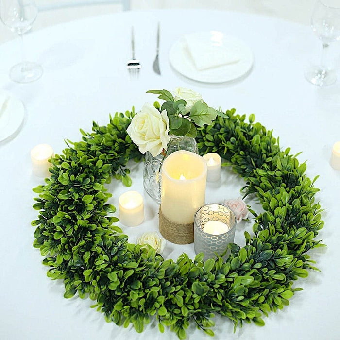 2 Wreaths 21" Artificial Leaves Candle Rings