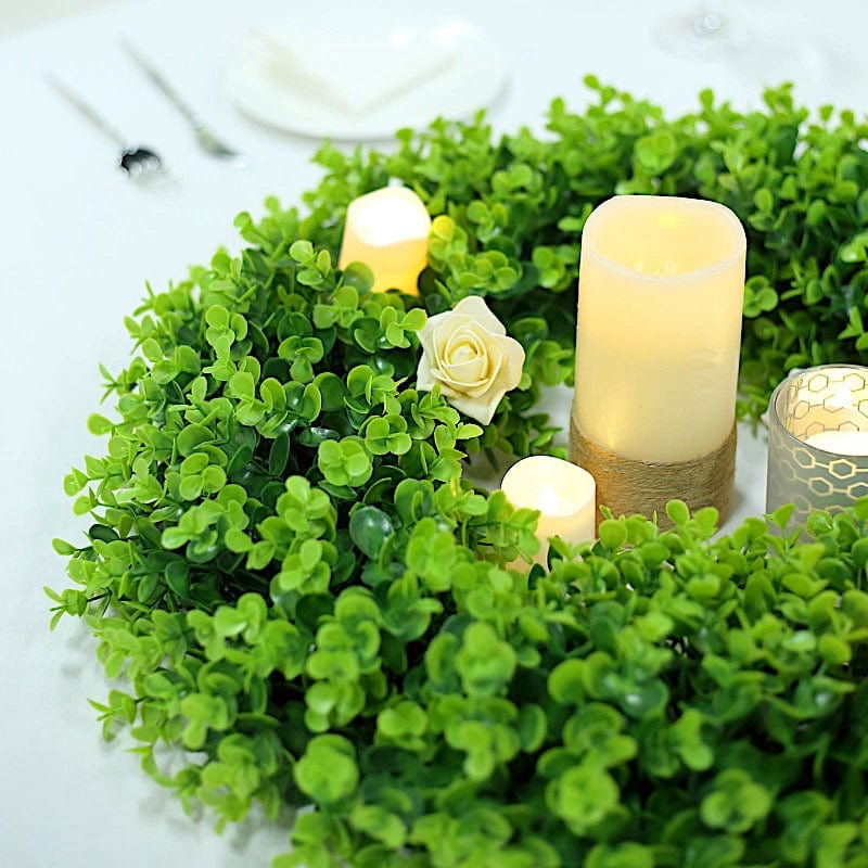 2 Wreaths 21" Artificial Leaves Candle Rings