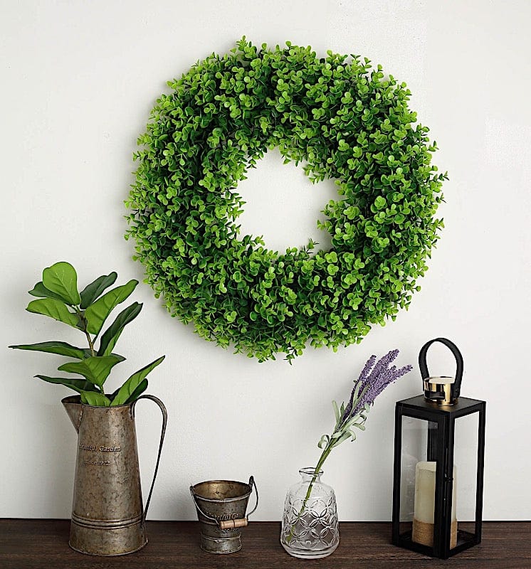 2 Wreaths 21" Artificial Leaves Candle Rings