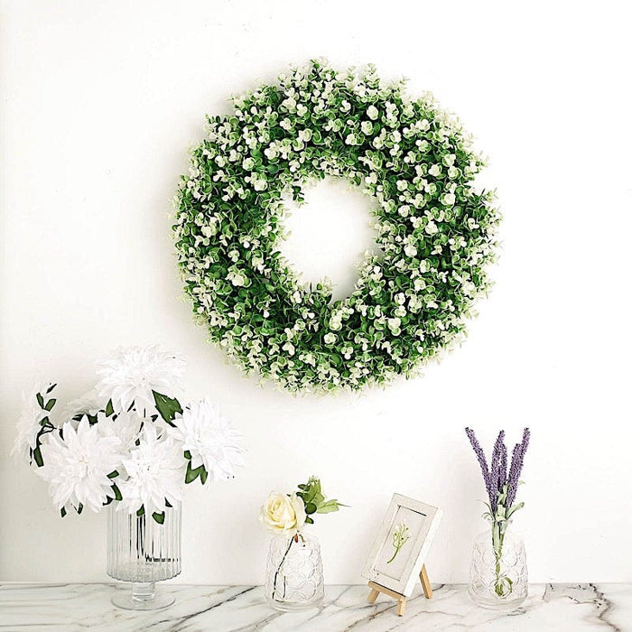 2 Wreaths 21" Artificial Leaves Candle Rings