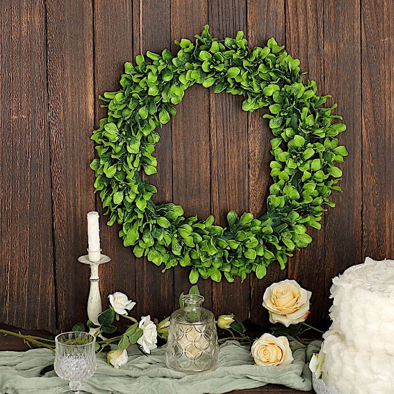 2 Wreaths 21" Artificial Leaves Candle Rings