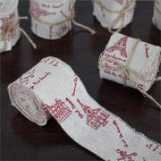 2" x 38.4 yards Rustic Cotton Ribbon with Paris Print RIB_JUTE_003