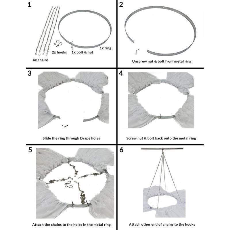 20" Ceiling Draping Hoop Ring Hardware Kit for Wedding Party BKDP_CEIL20