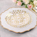 20 Clear and White Plastic Dinner Salad Plates with Gold Geometric Design - Disposable Tableware DSP_PLR0015_SET_WHCL