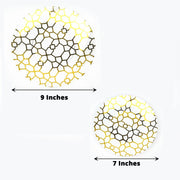 20 Clear and White Plastic Dinner Salad Plates with Gold Geometric Design - Disposable Tableware DSP_PLR0015_SET_WHCL