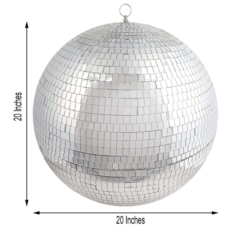 20" Extra Wide Glass Mirror Disco Ball Ornaments - Silver FOAM_BALL_MIR_20