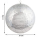 20" Extra Wide Glass Mirror Disco Ball Ornaments - Silver FOAM_BALL_MIR_20