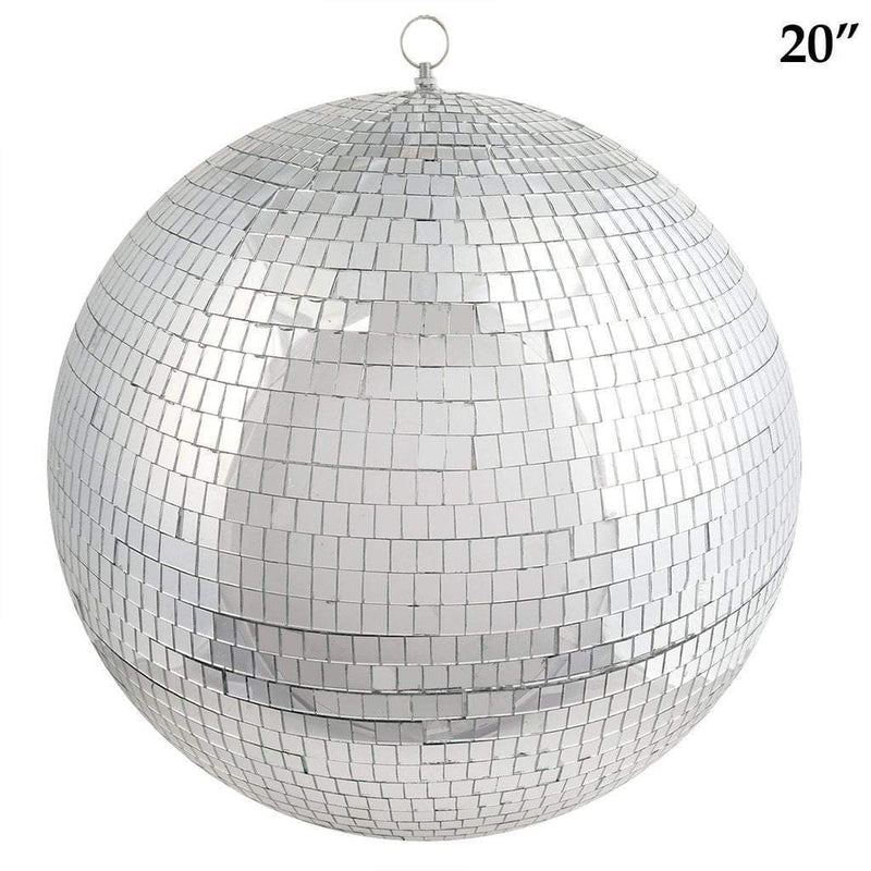20" Extra Wide Glass Mirror Disco Ball Ornaments - Silver FOAM_BALL_MIR_20