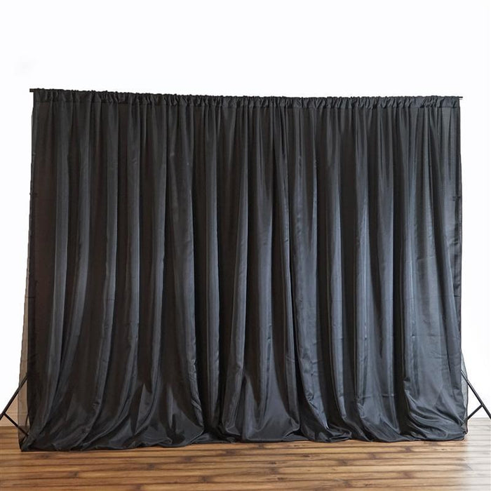 20 ft x 10 ft Chiffon Fabric Backdrop Curtain Photography Backdrop BKDP300_BLK