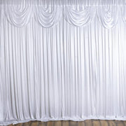 20 ft x 10 ft Satin Valance Classic Backdrop - White BKDP_06_WHT