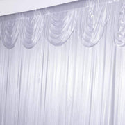 20 ft x 10 ft Satin Valance Classic Backdrop - White BKDP_06_WHT