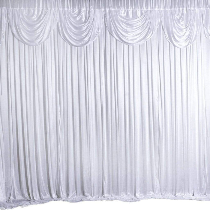 20 ft x 10 ft Satin Valance Classic Backdrop - White BKDP_06_WHT