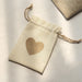 20 Heart Design Faux Burlap Wedding Favor Bags Gift Holders  - Natural and Ivory BAG_JUTE04_4X5_MIX