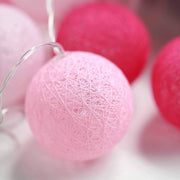 20 LED Cotton Globe Battery Operated String Lights