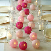 20 LED Cotton Globe Battery Operated String Lights