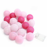 20 LED Cotton Globe Battery Operated String Lights LEDSTR25_046