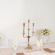 20" Metal 3 Arm Candelabra Taper Candle Holder Centerpiece - Gold IRON_CAND_TP013_3_GOLD