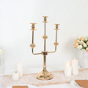 20" Metal 3 Arm Candelabra Taper Candle Holder Centerpiece - Gold IRON_CAND_TP013_3_GOLD