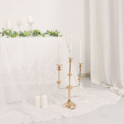 20" Metal 3 Arm Candelabra Taper Candle Holder Centerpiece - Gold IRON_CAND_TP013_3_GOLD