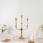 20" Metal 3 Arm Candelabra Taper Candle Holder Centerpiece - Gold IRON_CAND_TP013_3_GOLD