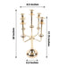 20" Metal 5 Arm Candelabra Taper Candle Holder Centerpiece - Gold IRON_CAND_TP013_5_GOLD