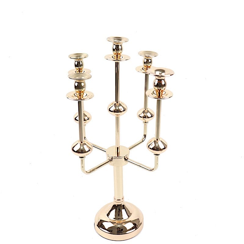 20" Metal 5 Arm Candelabra Taper Candle Holder Centerpiece - Gold IRON_CAND_TP013_5_GOLD