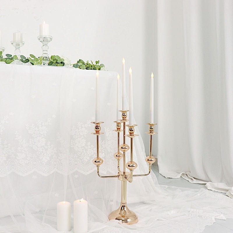20" Metal 5 Arm Candelabra Taper Candle Holder Centerpiece - Gold IRON_CAND_TP013_5_GOLD