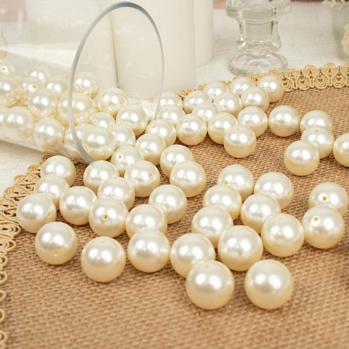 Balsacircle 0.78 inch Faux Pearls Loose Beads Ivory, Size: 20 mm, Beige