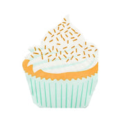 20 pcs 11" x 9" Paper Beverage Cocktail Napkins with Cupcake Design - White and Orange NAP_BEV04_CAKE