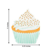 20 pcs 11" x 9" Paper Beverage Cocktail Napkins with Cupcake Design - White and Orange NAP_BEV04_CAKE