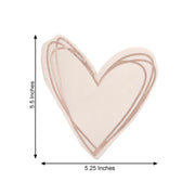 20 pcs 11" x 9" Paper Beverage Cocktail Napkins with Heart Design - Rose Gold NAP_BEV04_HRT