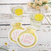 20 pcs 12" x 10" Paper Beverage Cocktail Napkins with Ring Design - Gold NAP_BEV04_RING