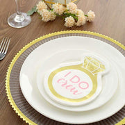 20 pcs 12" x 10" Paper Beverage Cocktail Napkins with Ring Design - Gold NAP_BEV04_RING