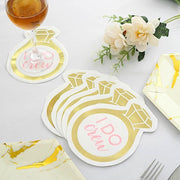 20 pcs 12" x 10" Paper Beverage Cocktail Napkins with Ring Design - Gold NAP_BEV04_RING