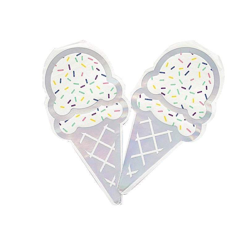 20 pcs 12" x 6" Paper Beverage Cocktail Napkins with Cone Design - Iridescent NAP_BEV04_CONE