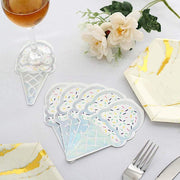 20 pcs 12" x 6" Paper Beverage Cocktail Napkins with Cone Design - Iridescent NAP_BEV04_CONE