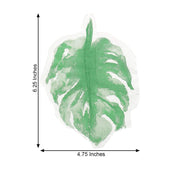 20 pcs 12" x 9" Paper Beverage Cocktail Napkins with Ledf Design - Green