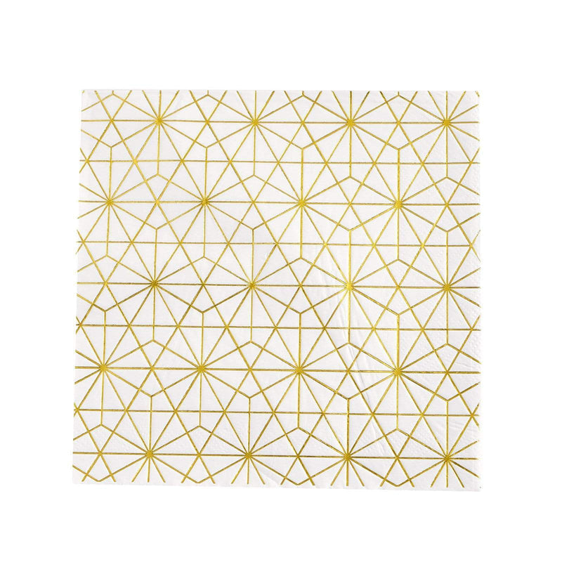 20 pcs 13" x 13" Metallic Paper Napkins NAP_BEV03_004_GOLD