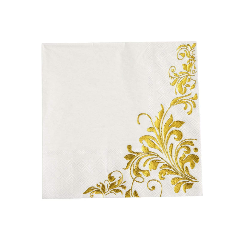 20 pcs 13" x 13" Metallic Paper Napkins NAP_BEV03_008_GOLD