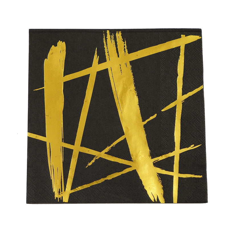 20 pcs 13" x 13" Metallic Paper Napkins NAP_BEV03_012_BLK