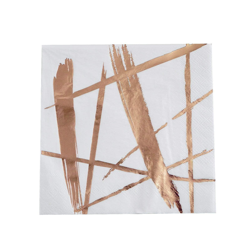 20 pcs 13" x 13" Metallic Paper Napkins NAP_BEV03_012_WHT