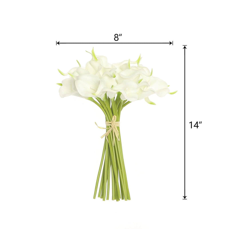 20 pcs 14" tall Poly Foam Calla Lily Flowers with Single Stems