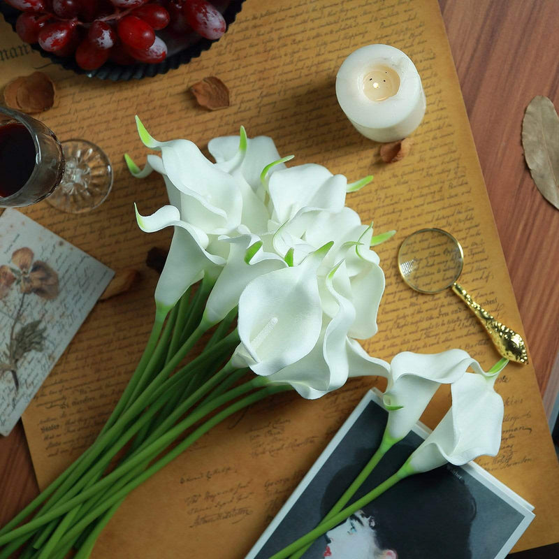 20 pcs 14" tall Poly Foam Calla Lily Flowers with Single Stems