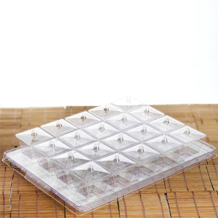 20 pcs 3 oz. Clear Plastic Dessert Cups with Lids and Serving Tray - Disposable Tableware PLST_PLA0062_CLR