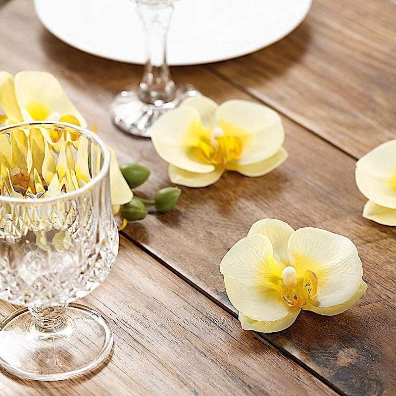 20 pcs 4" Faux Silk Orchid Flower Heads