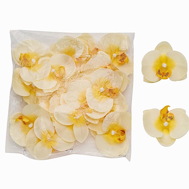 20 pcs 4" Faux Silk Orchid Flower Heads