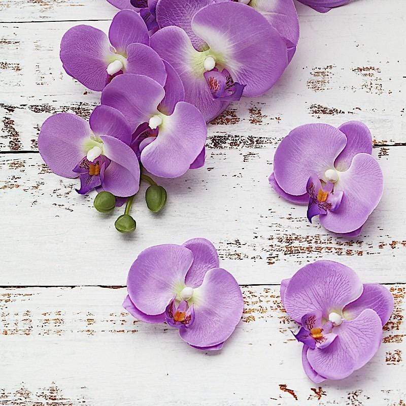 20 pcs 4" Faux Silk Orchid Flower Heads